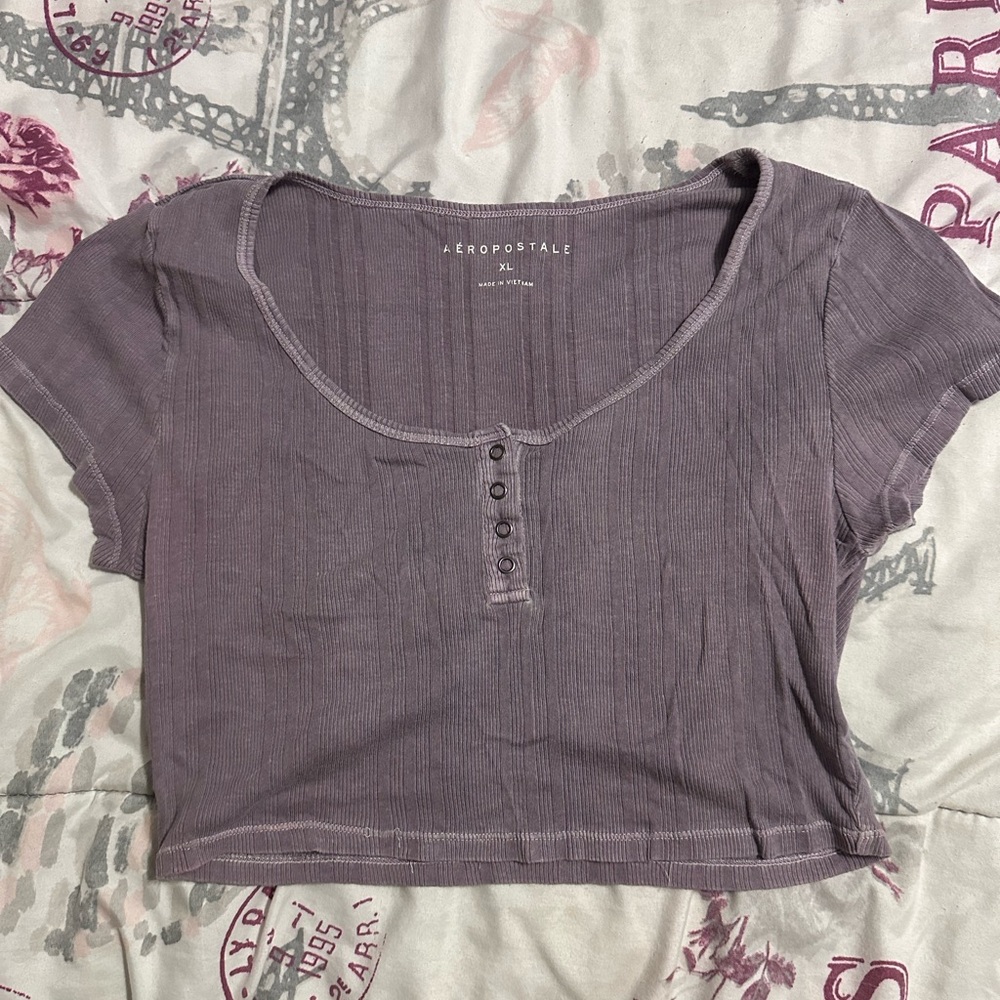 purple xl aeropostale cropped tee
